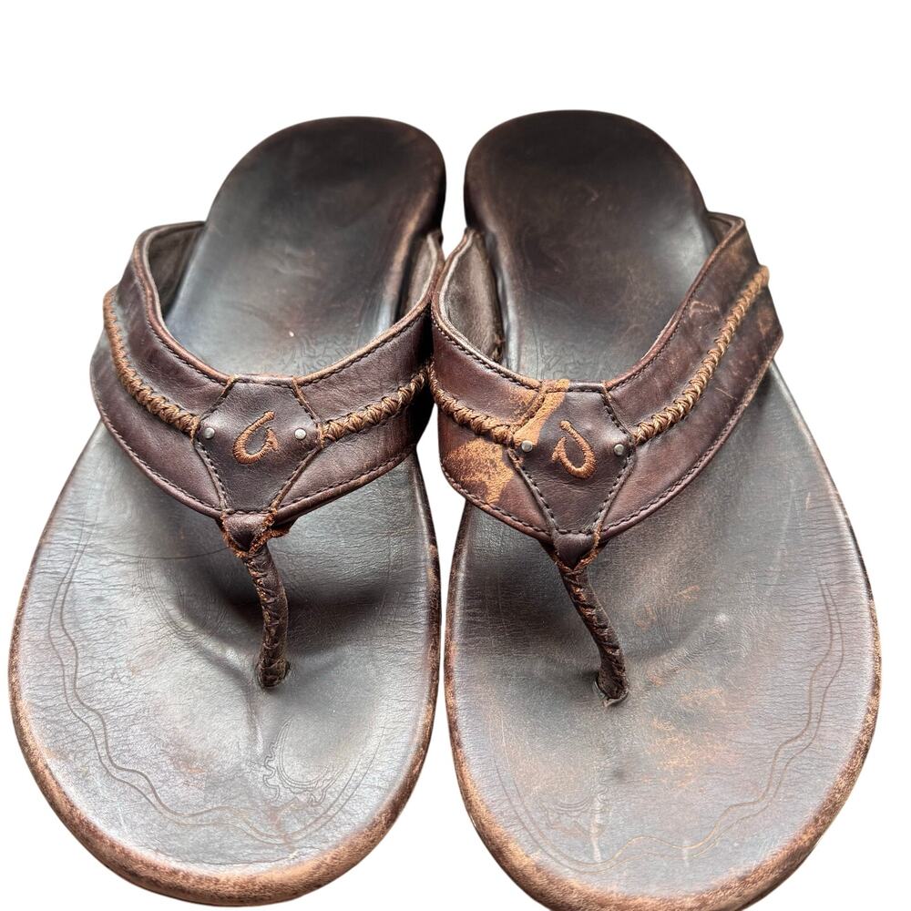 OluKai Mea Ola Men's Leather Beach Sandals - Picture 3 of 6
